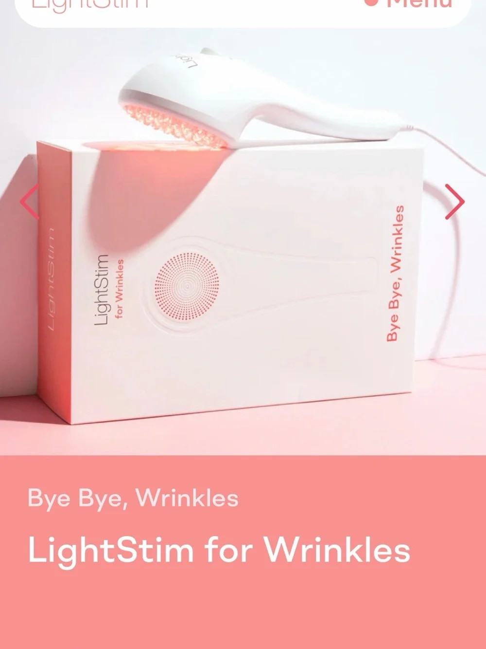 LightStim for Wrinkles LED Handheld Device - White with Pink Light